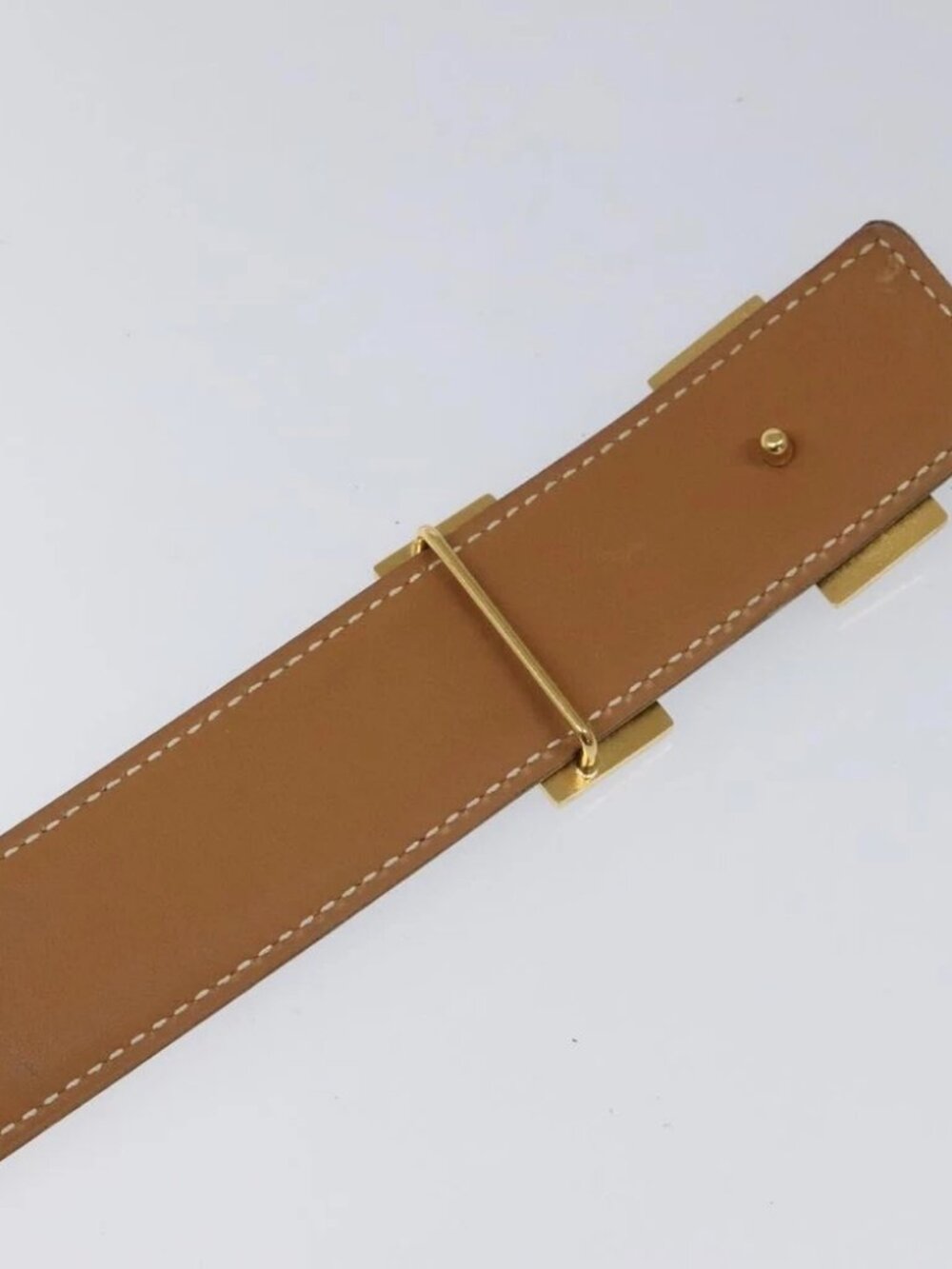 HERMES Twotone Constance H Belt Leather 31.1" Black Auth ki5531 - Picture 7 of 12